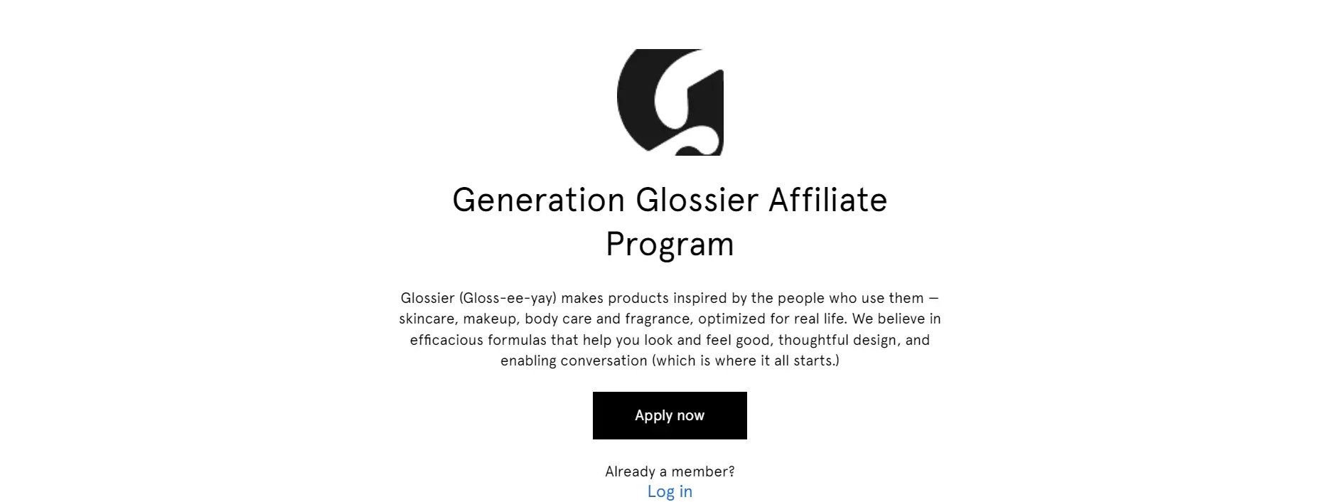 Glossier Affiliate program